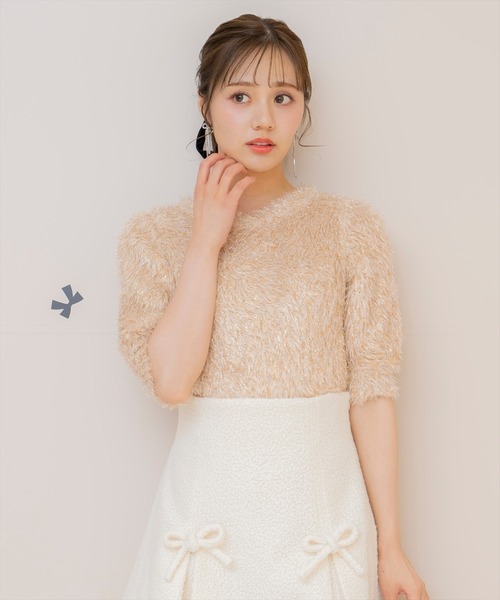 WILLSELECTION(ウィルセレクション)の「シャギーラメ5分袖プルオーバー(ニット/セーター・レディース・ベージュ/シルバー/オフホワイト/ピンク・FREE)」の18枚目の写真