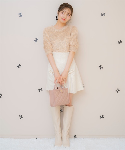 WILLSELECTION(ウィルセレクション)の「シャギーラメ5分袖プルオーバー(ニット/セーター・レディース・ベージュ/シルバー/オフホワイト/ピンク・FREE)」の19枚目の写真