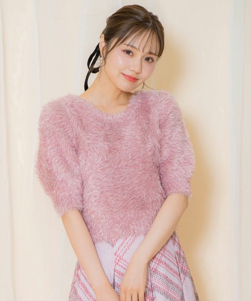 WILLSELECTION(ウィルセレクション)の「シャギーラメ5分袖プルオーバー(ニット/セーター・レディース・ベージュ/シルバー/オフホワイト/ピンク・FREE)」の22枚目の写真