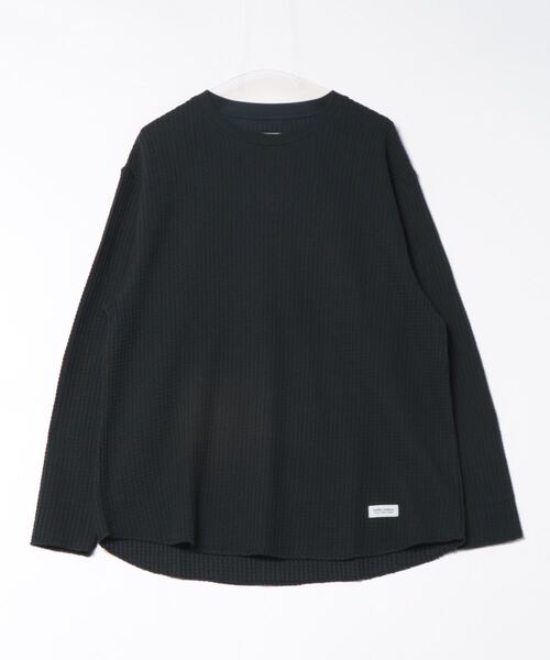 BANKS（バンクス）の「LOGO/BANKS(バンクス)スタンダードフィットワッフルクルーネックロングカットソー（Tシャツ/カットソー・メンズ・ダークブラック/ホワイト/ピンク・MEDIUM/LARGE/X-LARGE）」の2枚目の写真