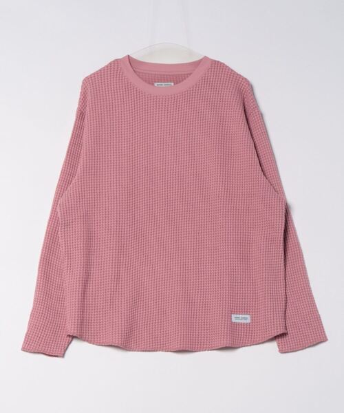 BANKS（バンクス）の「LOGO/BANKS(バンクス)スタンダードフィットワッフルクルーネックロングカットソー（Tシャツ/カットソー・メンズ・ダークブラック/ホワイト/ピンク・MEDIUM/LARGE/X-LARGE）」の3枚目の写真