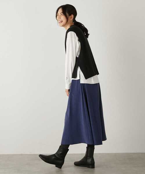 MELROSE claire(メルローズ クレール)の「【ソフトな足あたりのストレッチブーツ】(ブーツ・レディース・ダークブラウン/ブラック/グレイッシュベージュ・2/3/4)」の4枚目の写真