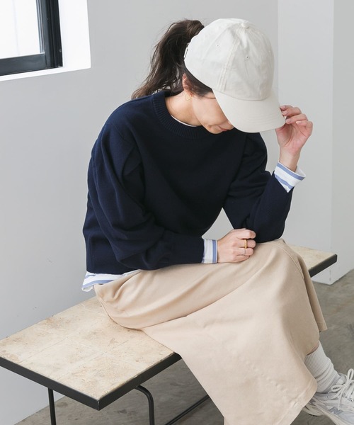 URBAN RESEARCH DOORS（アーバンリサーチドアーズ）の「『UR TECH 200日ニット』ショルダータックプルオーバー（ニット/セーター・レディース・ブラック/オフホワイト/ミント/ピンク/ネイビー・MEDIUM）」の4枚目の写真