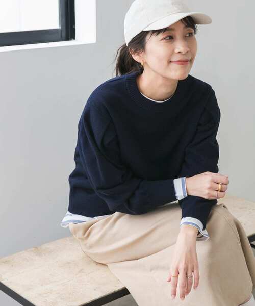 URBAN RESEARCH DOORS（アーバンリサーチドアーズ）の「『UR TECH 200日ニット』ショルダータックプルオーバー（ニット/セーター・レディース・ブラック/オフホワイト/ミント/ピンク/ネイビー・MEDIUM）」の18枚目の写真