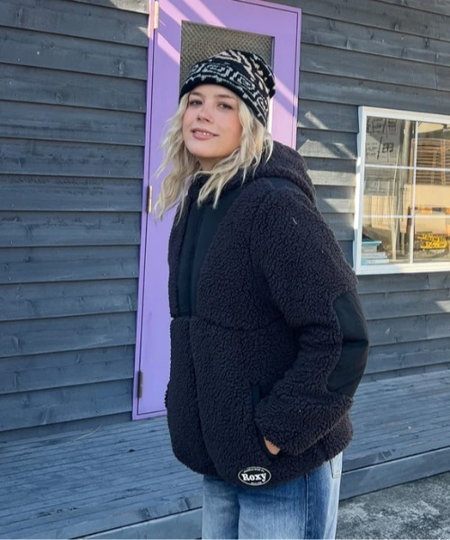 セール】MOROCKIN CRUSH/ロキシーモコモコジップアップブルゾン