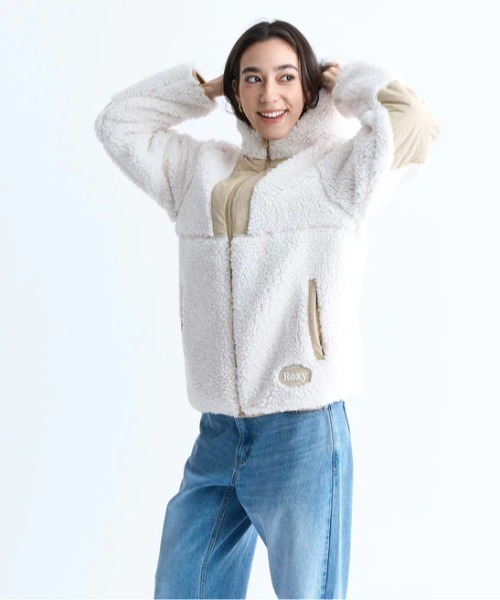 セール】MOROCKIN CRUSH/ロキシーモコモコジップアップブルゾン