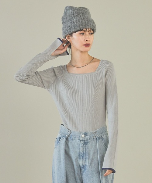 LAKOLE（ラコレ）の「12ゲージリブスクエアネックプルオーバー / 116709（ニット/セーター・レディース・その他1/ライトグリーン/アイボリー/ブラック/レモンイエロー/グレー・SMALL/MEDIUM/LARGE）」の15枚目の写真