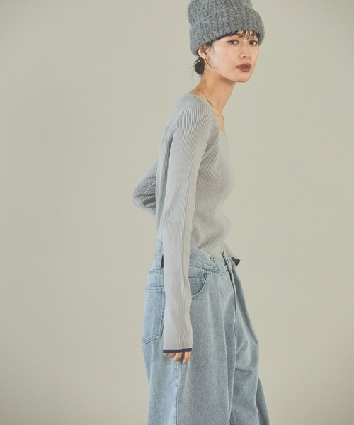 LAKOLE（ラコレ）の「12ゲージリブスクエアネックプルオーバー / 116709（ニット/セーター・レディース・その他1/ライトグリーン/アイボリー/ブラック/レモンイエロー/グレー・SMALL/MEDIUM/LARGE）」の17枚目の写真