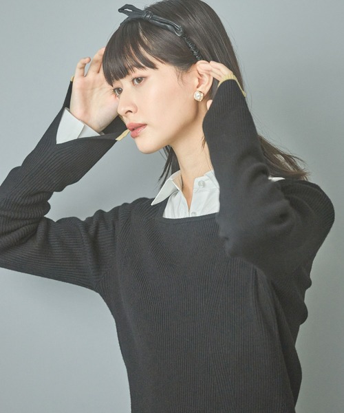 LAKOLE（ラコレ）の「12ゲージリブスクエアネックプルオーバー / 116709（ニット/セーター・レディース・その他1/ライトグリーン/アイボリー/ブラック/レモンイエロー/グレー・SMALL/MEDIUM/LARGE）」の12枚目の写真