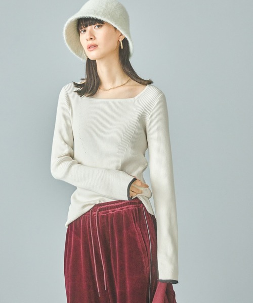 LAKOLE（ラコレ）の「12ゲージリブスクエアネックプルオーバー / 116709（ニット/セーター・レディース・その他1/ライトグリーン/アイボリー/ブラック/レモンイエロー/グレー・SMALL/MEDIUM/LARGE）」の22枚目の写真