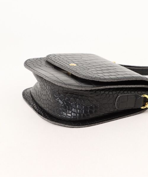 an meets zakka クロコ型押し合成皮革フラップショルダーバッグ / レディース メンズ ユニセックス クロコダイル柄 鞄 バック（ショルダーバッグ）｜ankoROCK（アンコロック）