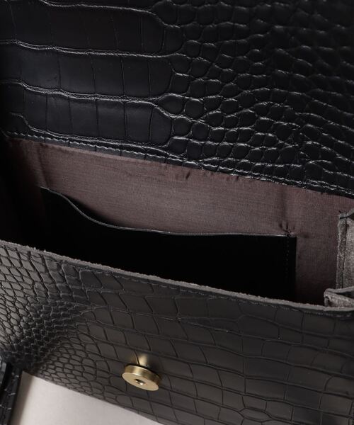 an meets zakka クロコ型押し合成皮革フラップショルダーバッグ / レディース メンズ ユニセックス クロコダイル柄 鞄 バック（ショルダーバッグ）｜ankoROCK（アンコロック）