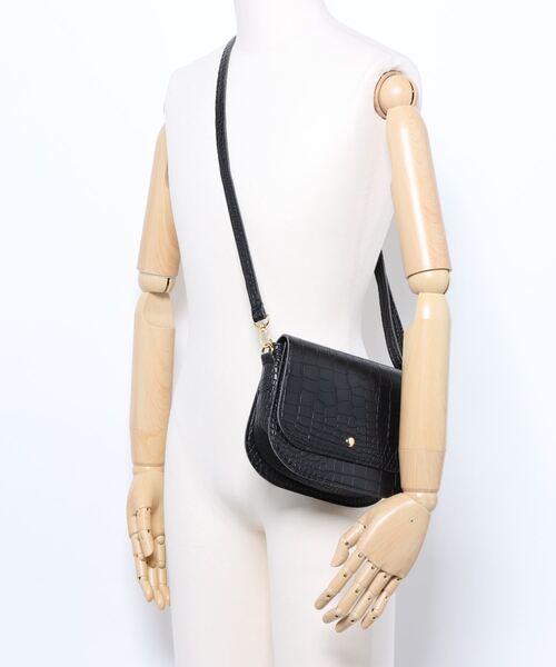 an meets zakka クロコ型押し合成皮革フラップショルダーバッグ / レディース メンズ ユニセックス クロコダイル柄 鞄 バック（ショルダーバッグ）｜ankoROCK（アンコロック）