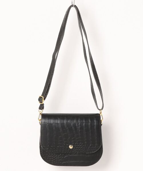 an meets zakka クロコ型押し合成皮革フラップショルダーバッグ / レディース メンズ ユニセックス クロコダイル柄 鞄 バック（ショルダーバッグ）｜ankoROCK（アンコロック）