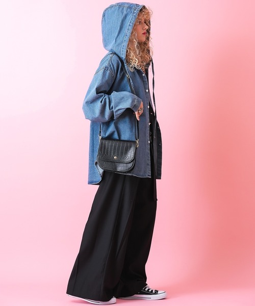 an meets zakka クロコ型押し合成皮革フラップショルダーバッグ / レディース メンズ ユニセックス クロコダイル柄 鞄 バック（ショルダーバッグ）｜ankoROCK（アンコロック）