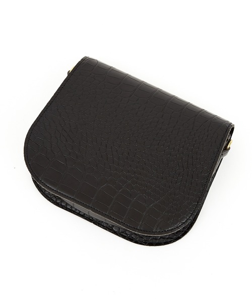 an meets zakka クロコ型押し合成皮革フラップショルダーバッグ / レディース メンズ ユニセックス クロコダイル柄 鞄 バック（ショルダーバッグ）｜ankoROCK（アンコロック）