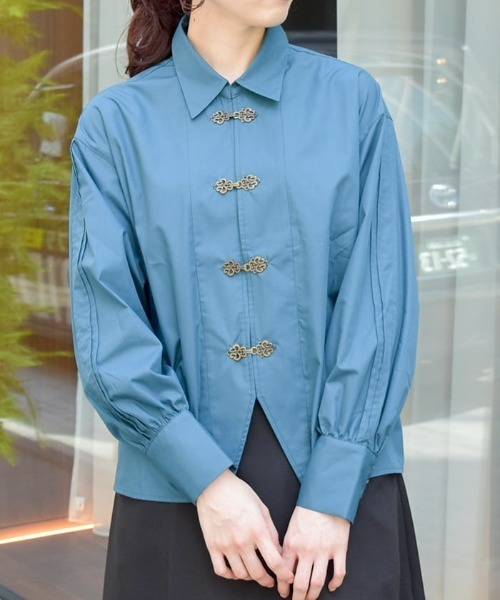 axes femme（アクシーズファム）の「チャイナ風金具ロングシャツ