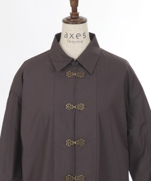 axes femme（アクシーズファム）の「チャイナ風金具ロングシャツ 