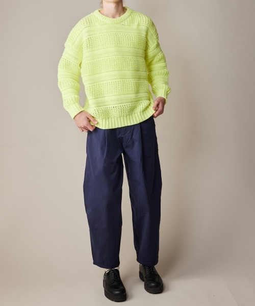 rehacer(レアセル)の「R. : Wide Leg Pleats Pants(チノパンツ・メンズ・ネイビー/グレー・SMALL/MEDIUM/LARGE)」の13枚目の写真