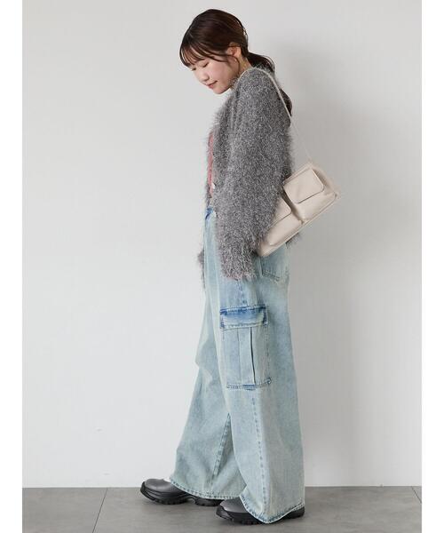 ehka sopo（エヘカソポ）の「シャギーラメカーディガン（カーディガン/ボレロ・レディース・ピンク/グリーン/キナリ/グレー・F）」の15枚目の写真