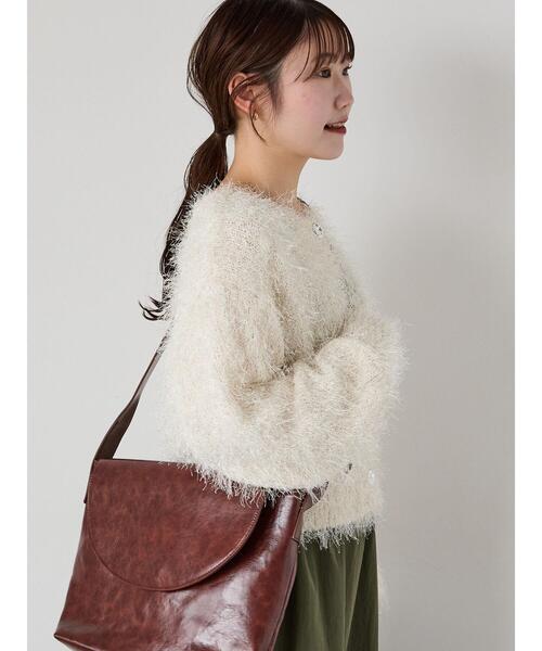 ehka sopo（エヘカソポ）の「シャギーラメカーディガン（カーディガン/ボレロ・レディース・ピンク/グリーン/キナリ/グレー・F）」の18枚目の写真