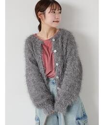 シャギーラメカーディガン