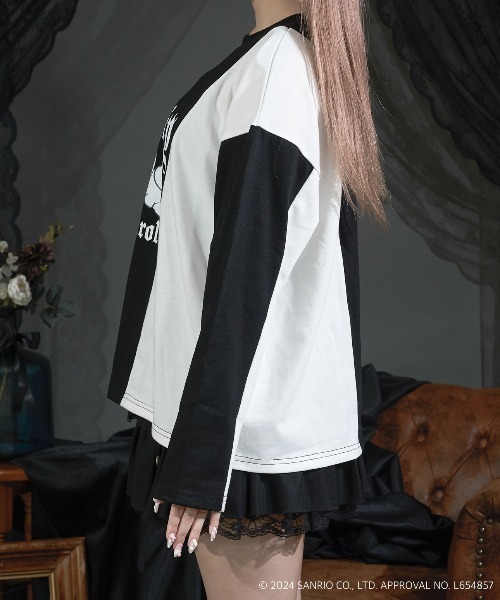 Pal elfy（パルエルフィー）の「シナモロール すやすやロンT（Tシャツ/カットソー・レディース・オフホワイト/ブラック・フリー）」の11枚目の写真