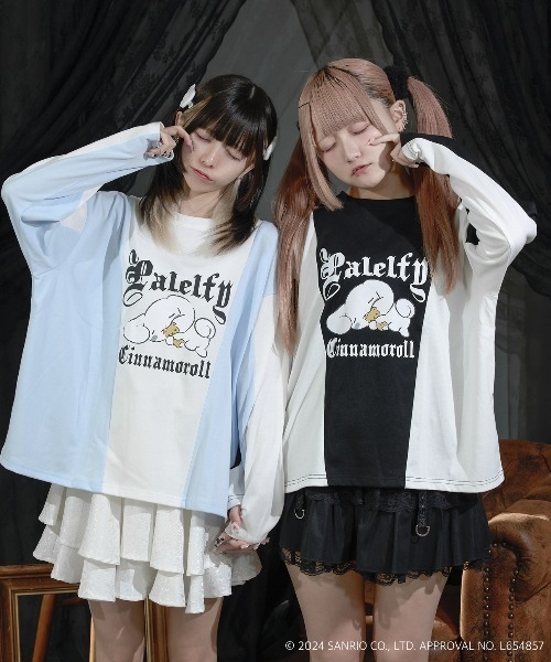Pal elfy（パルエルフィー）の「シナモロール すやすやロンT（Tシャツ/カットソー・レディース・オフホワイト/ブラック・フリー）」の9枚目の写真