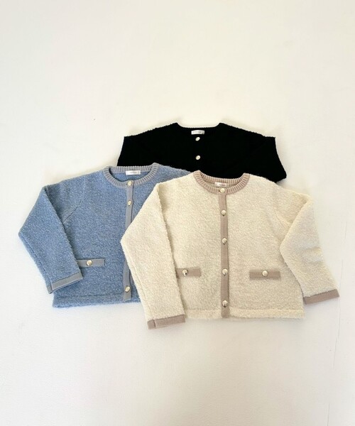 【セール】【洗える】ブークレー ニットジャケット（カーディガン/ボレロ）｜Feroux（フェルゥ）