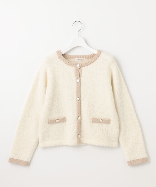 【セール】【洗える】ブークレー ニットジャケット（カーディガン/ボレロ）｜Feroux（フェルゥ）