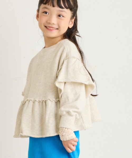 CIAOPANIC TYPY（チャオパニックティピー）の「【お気に入り数3000人突破！】【KIDS】フリルピグメント加工スウェット（スウェット・キッズ・グレー/サックスブルー/チャコールグレー・SMALL/XX-LARGE/X-LARGE/LARGE/MEDIUM）」の3枚目の写真