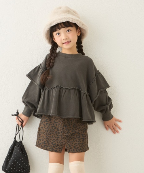 CIAOPANIC TYPY（チャオパニックティピー）の「【お気に入り数3000人突破！】【KIDS】フリルピグメント加工スウェット（スウェット・キッズ・グレー/サックスブルー/チャコールグレー・SMALL/XX-LARGE/X-LARGE/LARGE/MEDIUM）」の2枚目の写真