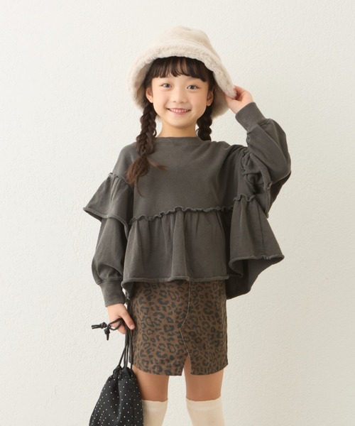 CIAOPANIC TYPY（チャオパニックティピー）の「【お気に入り数3000人突破！】【KIDS】フリルピグメント加工スウェット（スウェット・キッズ・グレー/サックスブルー/チャコールグレー・SMALL/XX-LARGE/X-LARGE/LARGE/MEDIUM）」の7枚目の写真