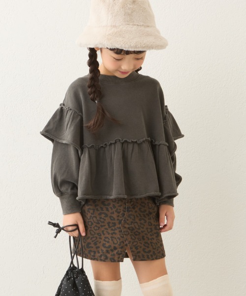 CIAOPANIC TYPY（チャオパニックティピー）の「【お気に入り数3000人突破！】【KIDS】フリルピグメント加工スウェット（スウェット・キッズ・グレー/サックスブルー/チャコールグレー・SMALL/XX-LARGE/X-LARGE/LARGE/MEDIUM）」の9枚目の写真