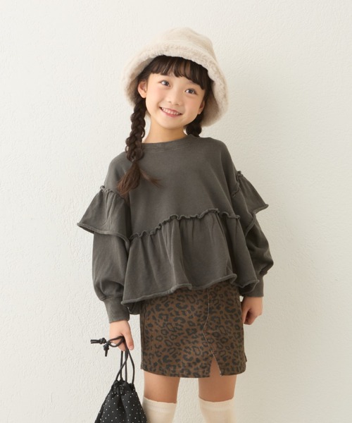 CIAOPANIC TYPY（チャオパニックティピー）の「【お気に入り数3000人突破！】【KIDS】フリルピグメント加工スウェット（スウェット・キッズ・グレー/サックスブルー/チャコールグレー・SMALL/XX-LARGE/X-LARGE/LARGE/MEDIUM）」の8枚目の写真