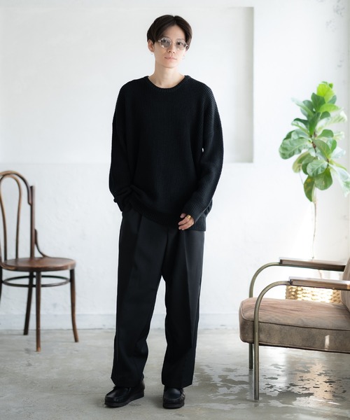 improves(インプローブス)の「ラーベン編み コットン クルーネック ニット(ニット/セーター・メンズ・グレー/ブラック/カーキ/ベージュ/ネイビー/ホワイト/ブラウン/ピンク・MEDIUM/LARGE)」の14枚目の写真