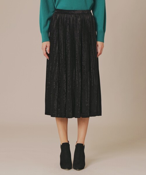 MACKINTOSH LONDON（マッキントッシュ ロンドン）の「【婦人画報掲載】クラッシュベロアプリーツスカート（スカート・レディース・グリーン系その他2/ブラック・38/36）」の5枚目の写真