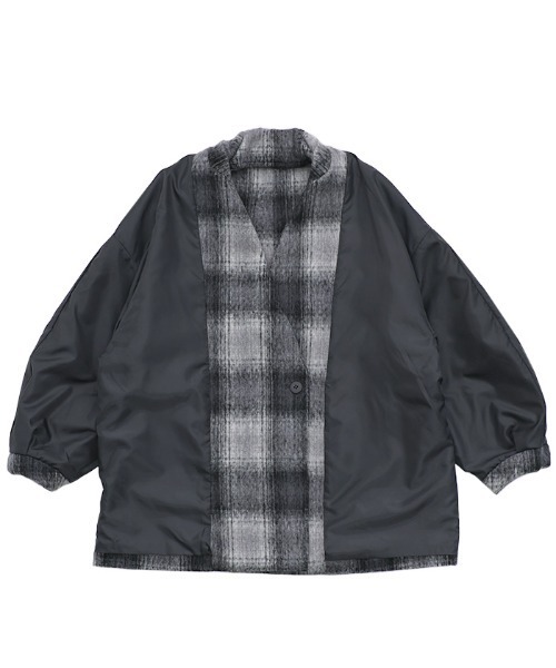 select MOCA（セレクトモカ）の「コクーンスリーブミドルチェスターコート（チェスターコート・レディース・グレー/アイボリー/ブラック・FREE）」の19枚目の写真