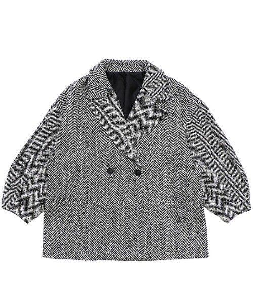 select MOCA（セレクトモカ）の「コクーンスリーブミドルチェスターコート（チェスターコート・レディース・グレー/アイボリー/ブラック・FREE）」の17枚目の写真