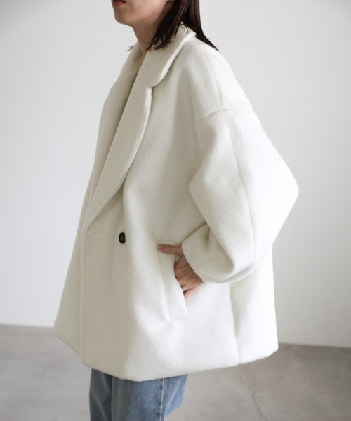 apres jour clair コクーンスリーブミドルコート アイボリー　XL apres jour clair コクーンスリーブミドルコート アイボリー XL
