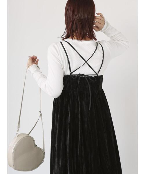 ehka sopo(エヘカソポ)の「クラッシュベロアキャミソールワンピース(ワンピース・レディース・ブルー/ブラック/マスタード・F)」の20枚目の写真