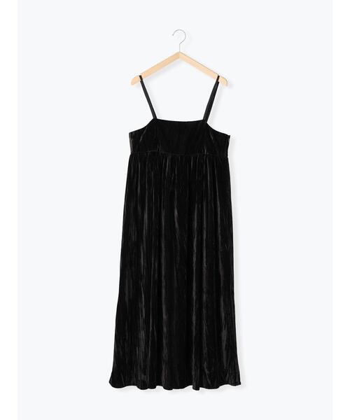 ehka sopo(エヘカソポ)の「クラッシュベロアキャミソールワンピース(ワンピース・レディース・ブルー/ブラック/マスタード・F)」の14枚目の写真