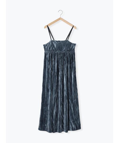 ehka sopo(エヘカソポ)の「クラッシュベロアキャミソールワンピース(ワンピース・レディース・ブルー/ブラック/マスタード・F)」の15枚目の写真