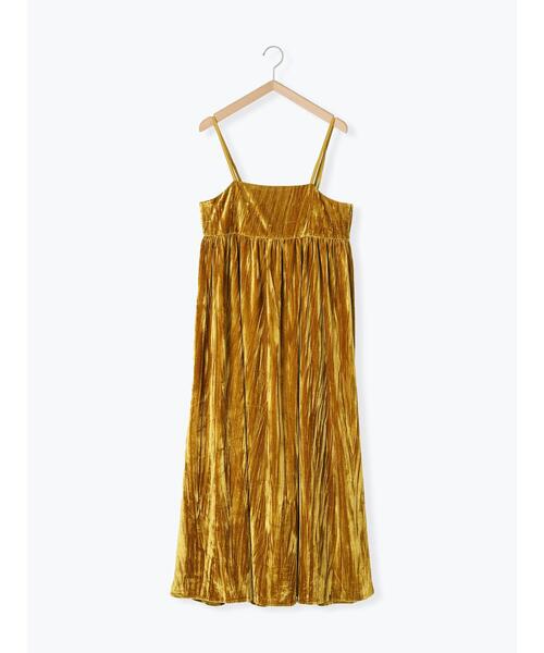 ehka sopo(エヘカソポ)の「クラッシュベロアキャミソールワンピース(ワンピース・レディース・ブルー/ブラック/マスタード・F)」の16枚目の写真