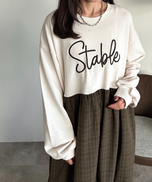 apres jour mignon(アプレジュールミニョン)の「リメイク風裏毛ワンピース【ZOZOTOWN限定アイテム】(ワンピース・レディース・ブラック/ブルー/ブラック系その他/ブラウン系その他・MEDIUM/X-LARGE/SMALL)」の22枚目の写真