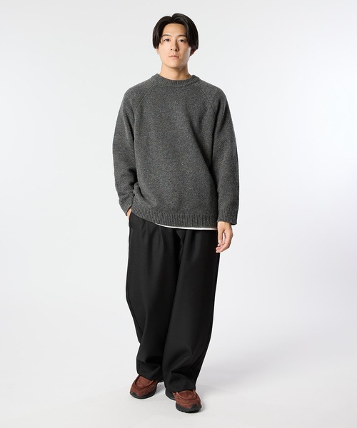 meltum(メルタム)の「WOOL CREWNECK KNIT(ニット/セーター・メンズ・ブラック/チャコールグレー・MEDIUM/LARGE)」の9枚目の写真