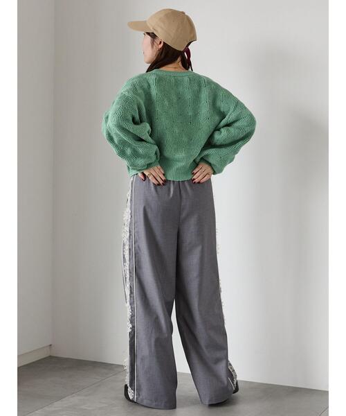 ehka sopo（エヘカソポ）の「ショート丈ポコポコニット（ニット/セーター・レディース・キナリ/ミント/ピンク・F）」の22枚目の写真