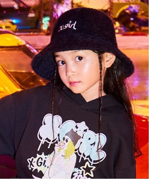 X-girl Stages（エックスガールステージス）の「ファーバケットハット（ハット・キッズ・ブラック/アイボリー・L(52-56cm)/M(48-52cm)）」の11枚目の写真