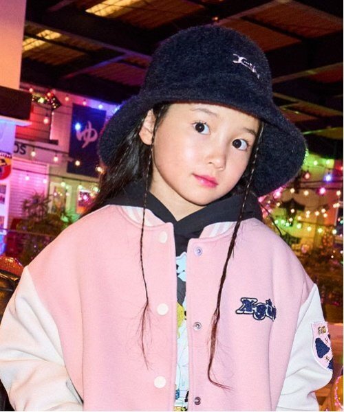 X-girl Stages（エックスガールステージス）の「ファーバケットハット（ハット・キッズ・ブラック/アイボリー・L(52-56cm)/M(48-52cm)）」の13枚目の写真