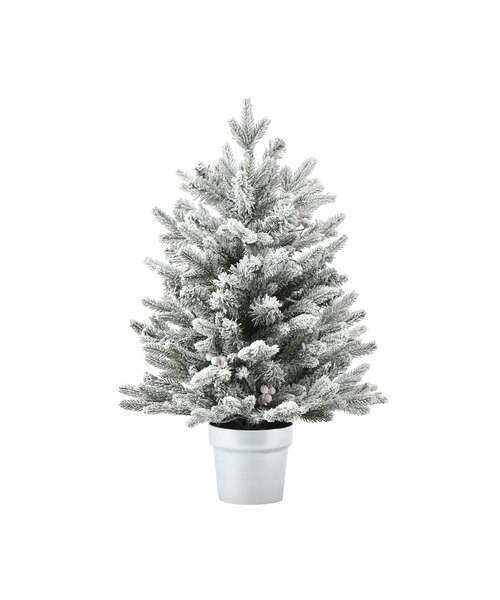 LED50球付き クリスマスツリー スノー 80cm グリーンホワイト